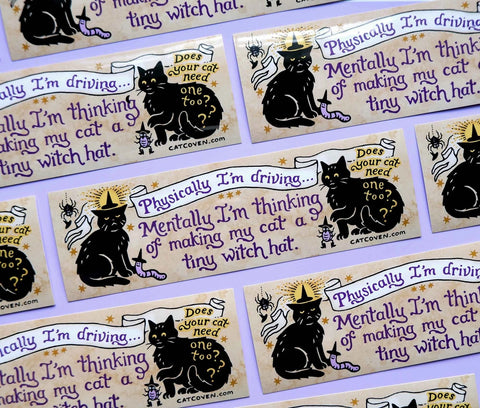Tiny Witch Hat Bumper Sticker