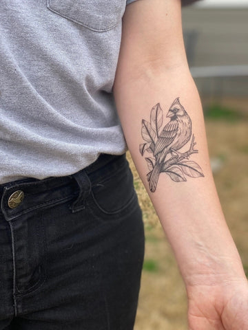 Cardinal Temporary Tattoo