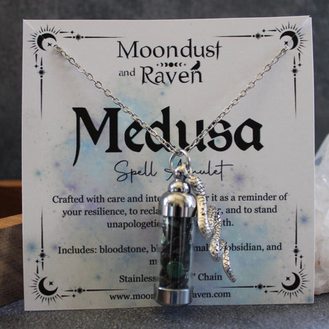 Medusa Spell Jar Amulet Necklace