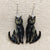Black Cat Kitty Earrings
