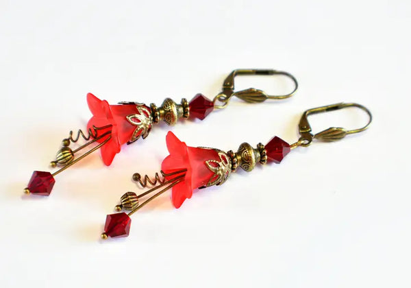 Lucite flower earrings deals