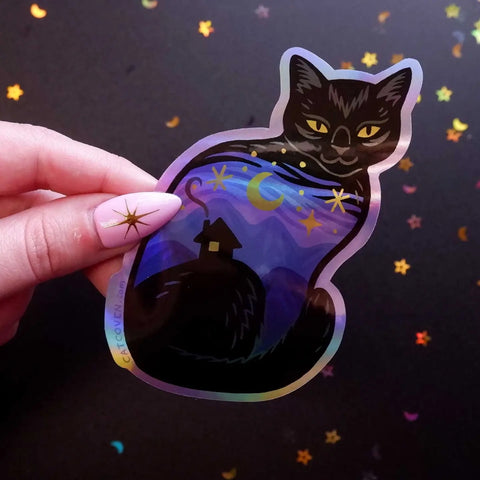 Twilight Cat Holographic Sticker