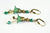 Green Lucite Flower Earrings