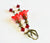 Red Lucite Flower Earrings