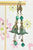 Green Lucite Flower Earrings