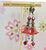Red Lucite Flower Earrings