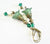Green Lucite Flower Earrings