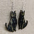 Black Cat Kitty Earrings