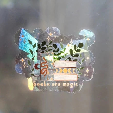 Books Are Magic Sun Catcher Sticker