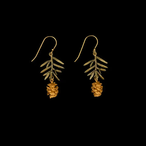 Pine Needle Wire Drop Earrings