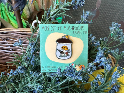 Merry Mushroom Canister Enamel Pin