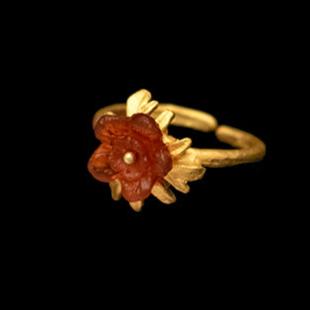 Scarlet Mums Ring, Adjustable