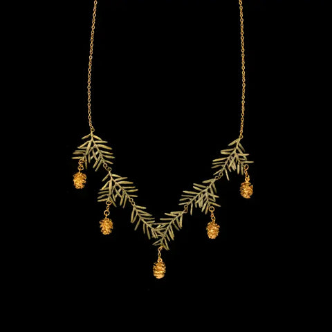 Pine Needle Statement Necklace - 16" Adj.
