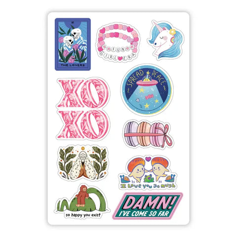 Love Themed Mini Sticker Sheet