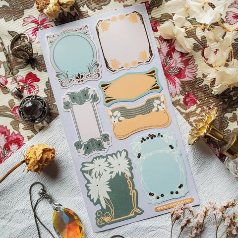 Art Nouveau Labels Sticker Sheet