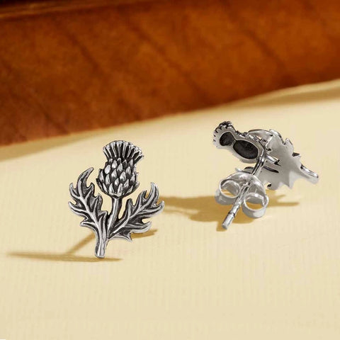 Silver Thistle Post Earrings