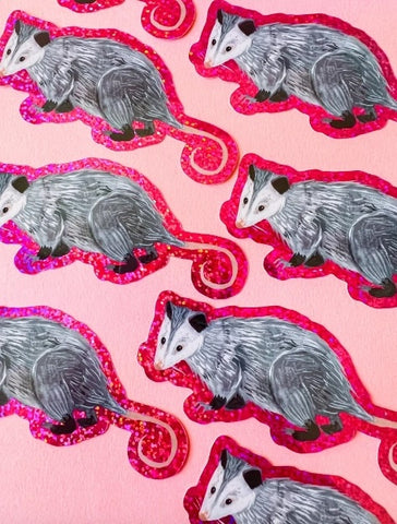 Glitter Opossom Sticker