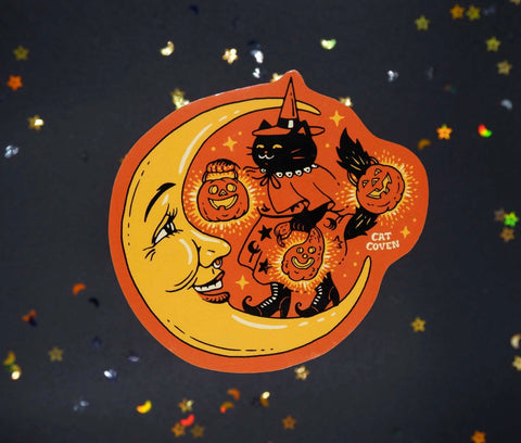 Cat Witch & Moon Sticker