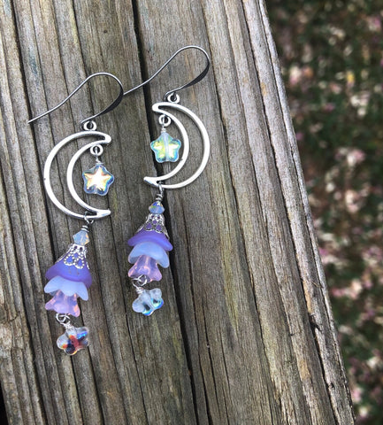 Celestial Moonflower Fairy Earrings