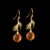 Orange Drop Wire Earrings