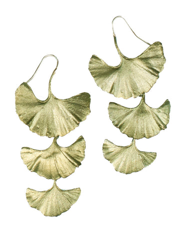 Ginkgo Drop Wire Earring