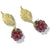 Raspberry Post Leaf Earrings