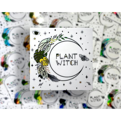 Holographic Plant Witch Sticker