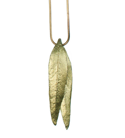 Eucalyptus Long Leaf Pendant Necklace