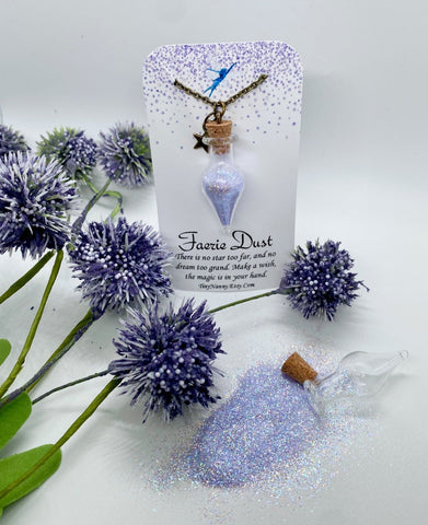 Purple Faerie Dust with Brass Chain