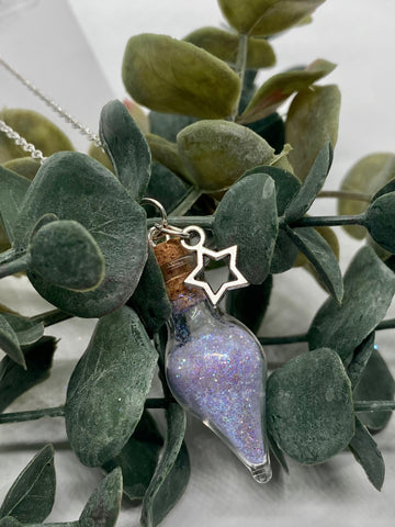 Purple Faerie Dust with Silver Plated Chain