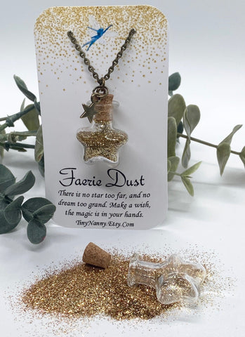Gold Faerie Dust with Brass Chain