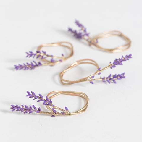 Lavender Napkin Rings - Set of 4