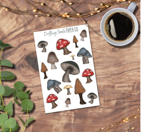 Mushroom sticker sheet