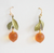 Orange Drop Wire Earrings
