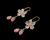 Peach Blossom Flower Drop Wire Earrings