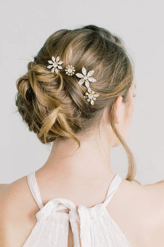 Sparkling Floral Swarovski Hairpin Set