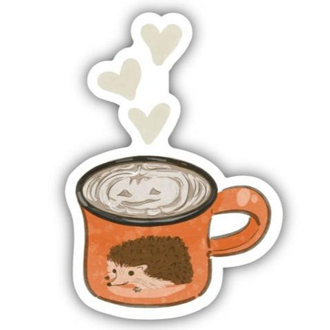 Hedgehog Coffee Mug Sticker