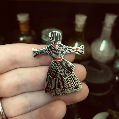 Black Witch Poppet enamel pin