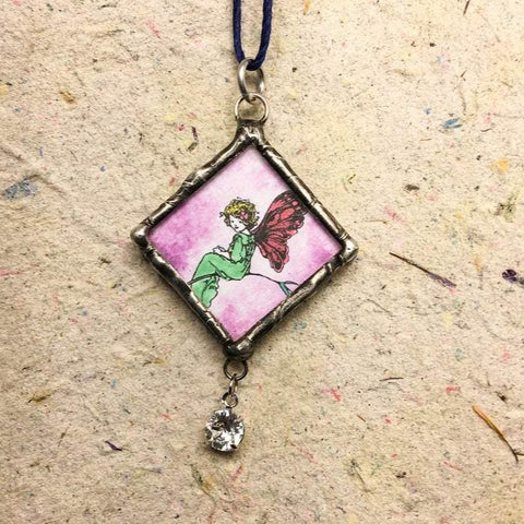 Fairy Child Pendant with Hans Christian Andersen Quote