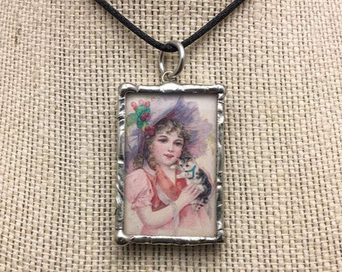 Women and Cats Pendant with Robert Heinlein Quote