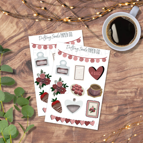 Love potion & tea sticker sheet
