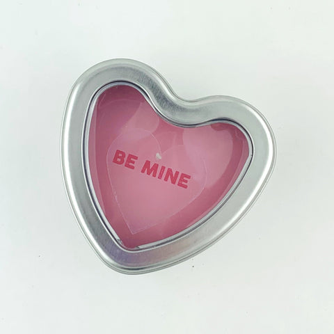 Be Mine heart candle tin
