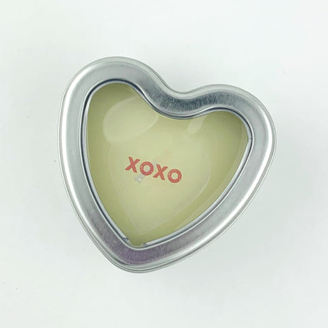 XOXO heart candle tin