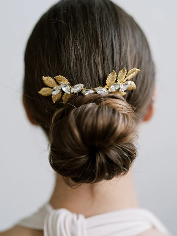 Golden Leaf and Sparkle Vine Comb