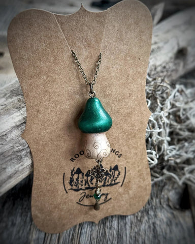 Emerald Forest Mushroom Necklace
