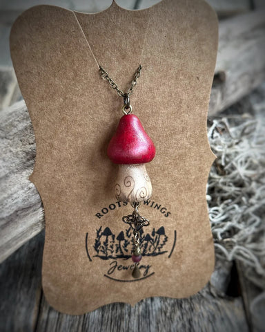 Little Red Mushroom Necklace