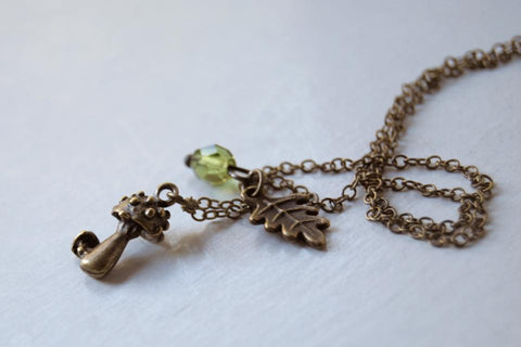 Mushroom Brass Necklace