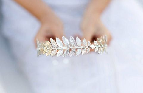 The Triple Silver Goddess Leaf Headband