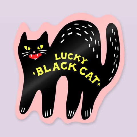 Lucky Black Cat Die Cut Sticker