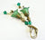 Green Lucite Flower Earrings